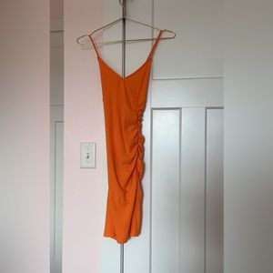 neon orange dress